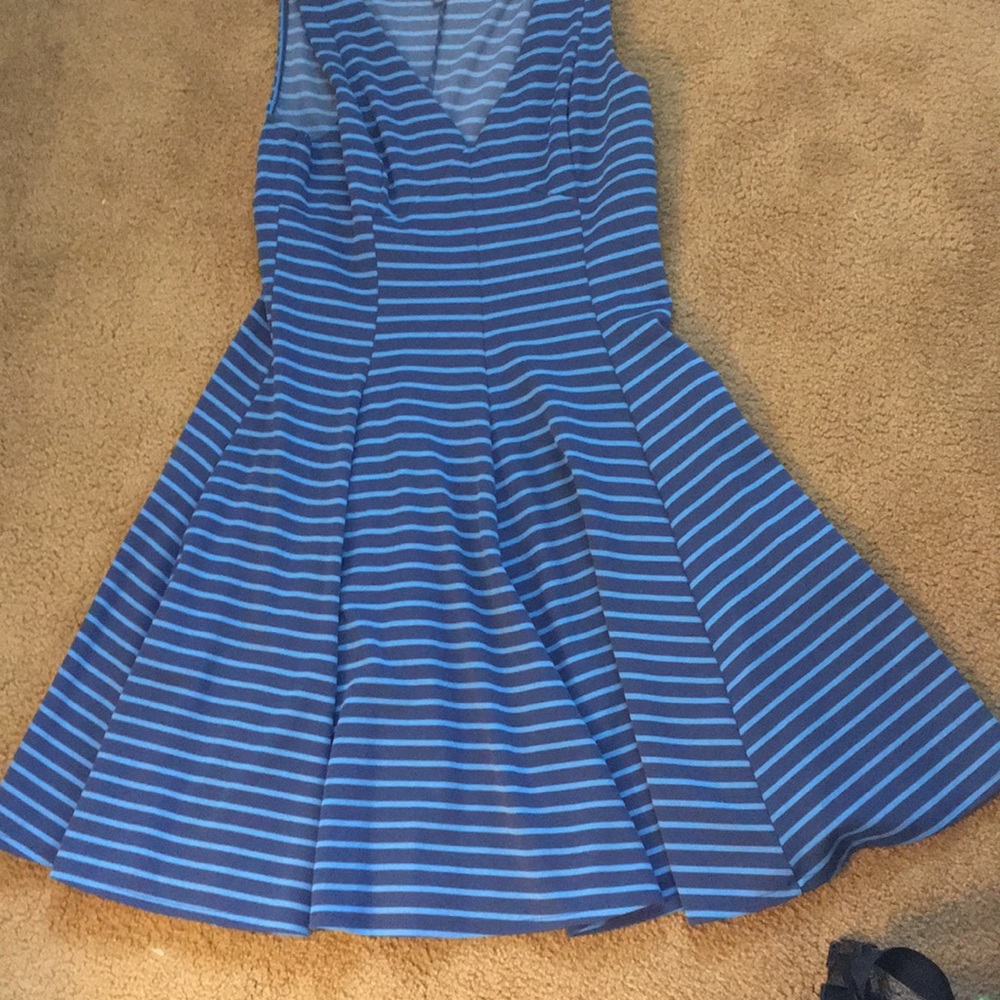Dark/light blue striped dress